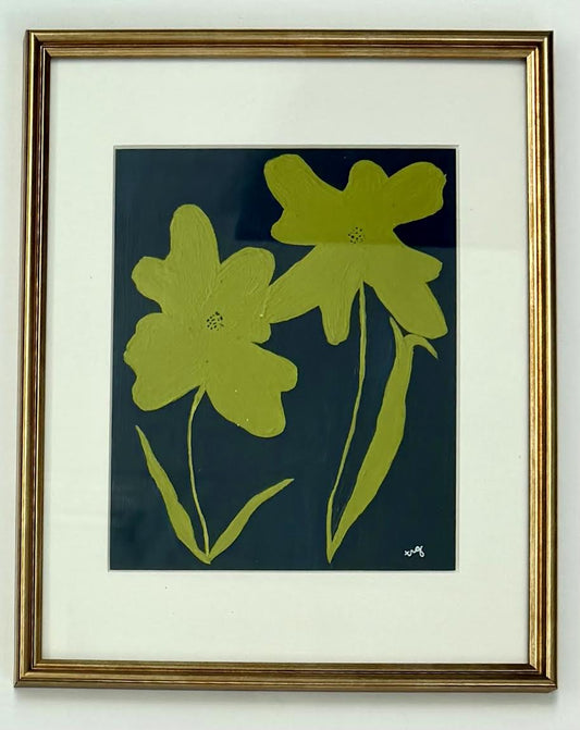 Oxford Florals Navy and Lime II
