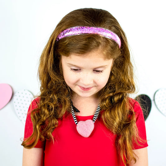 Frog Sac PINK Sparkly Glitter Headband