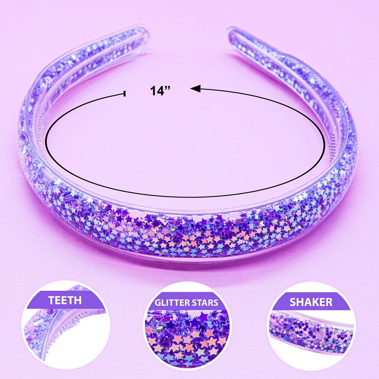 Frog Sac PURPLE Sparkly Glitter Headband